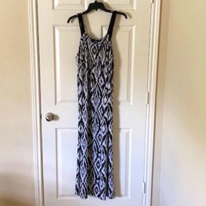 Apt. 9 Black/White Maxi Dress with Braided Straps